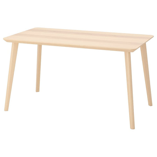 IKEA LISABO Dining Table – 140x78 cm, Ash Veneer, Solid Birch Legs - althahanifurniture