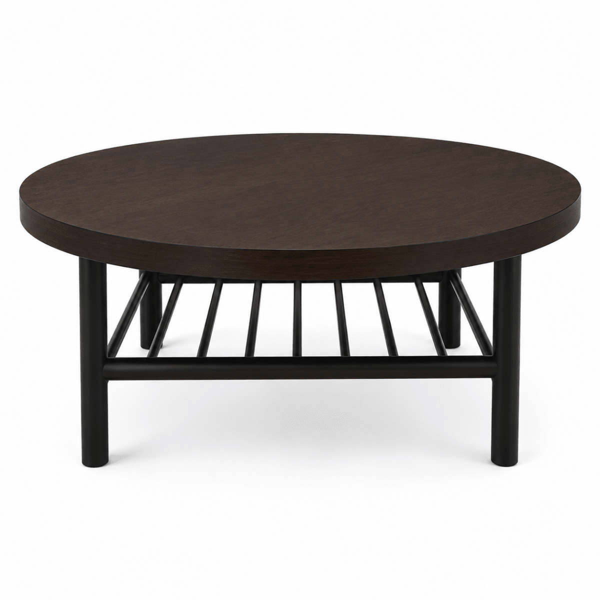 IKEA LISTERBY Coffee Table | Dark Brown Beech Veneer, 90 cm Diameter - used 5 months - Al Thahani Furniture