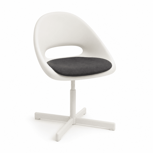 IKEA LOBERGET / SIBBEN Children’s Swivel Desk Chair with Cushion – White/Dark Grey - Al Thahani Furniture