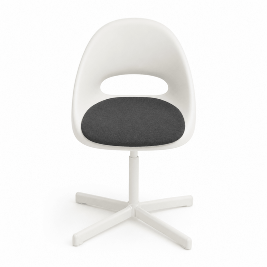 IKEA LOBERGET / SIBBEN Children’s Swivel Desk Chair with Cushion – White/Dark Grey - Al Thahani Furniture