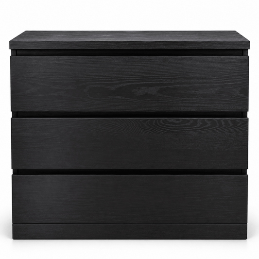 IKEA MALM 3-Drawer Chest – Black-Brown – 80 × 48 × 78 cm - Al Thahani Furniture