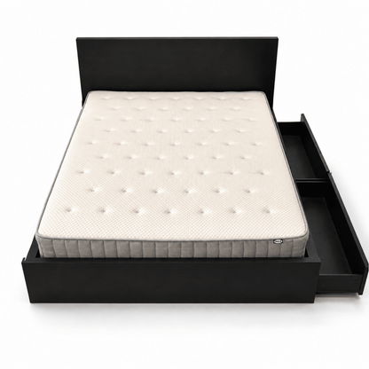 IKEA MALM Bed Frame with 2 Storage Boxes & Mattress – Black-Brown – 160 × 200 cm - Al Thahani Furniture