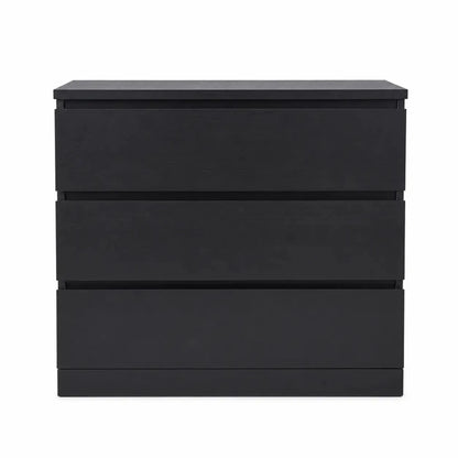 IKEA MALM Chest of 3 Drawers | Black-Brown, 80x48x78 cm - used 4 months - Al Thahani Furniture