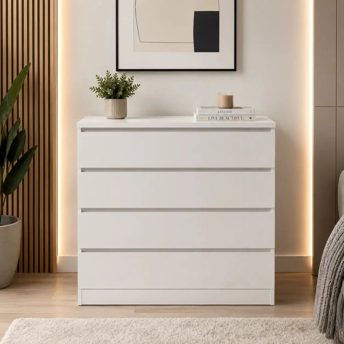 IKEA MALM Chest of 3 Drawers | White - used 4 months - Al Thahani Furniture