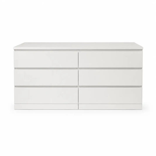 IKEA MALM Chest of 6 Drawers | White, 160x48x78 cm - used 3 months - Al Thahani Furniture