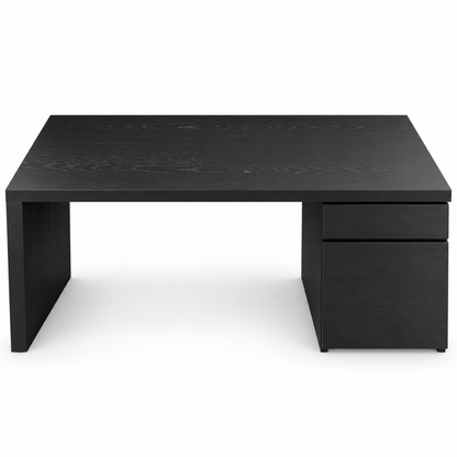 IKEA MALM Desk with Drawer & Storage Cabinet – Black-Brown – 140 × 65 cm - Al Thahani Furniture