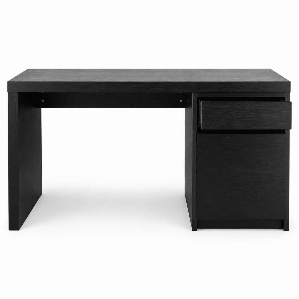 IKEA MALM Desk with Drawer & Storage Cabinet – Black-Brown – 140 × 65 cm - Al Thahani Furniture