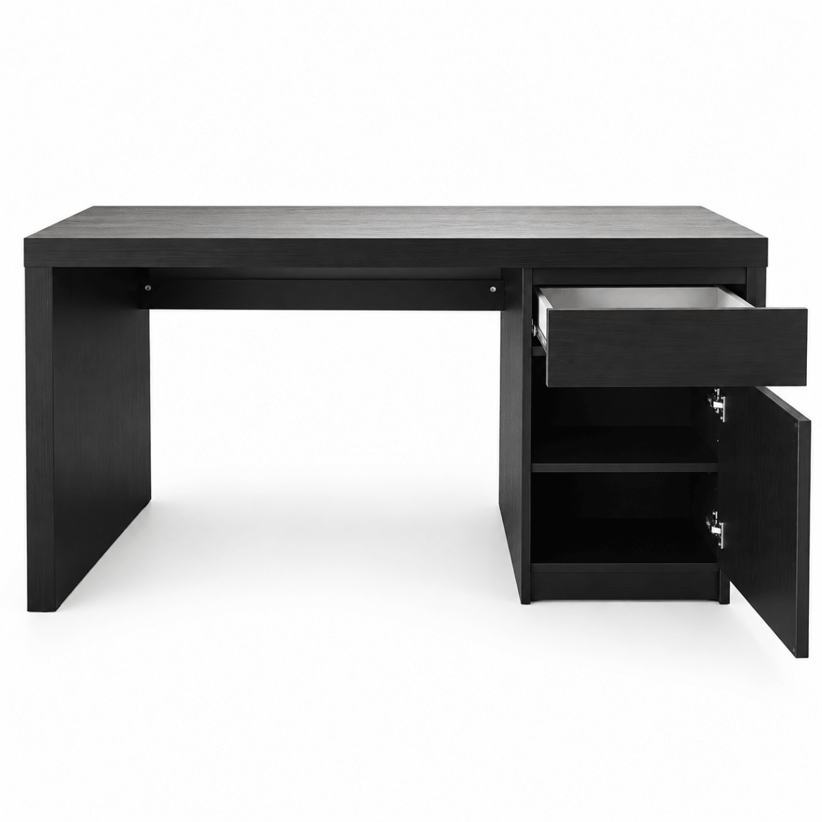 IKEA MALM Desk with Drawer & Storage Cabinet – Black-Brown – 140 × 65 cm - Al Thahani Furniture