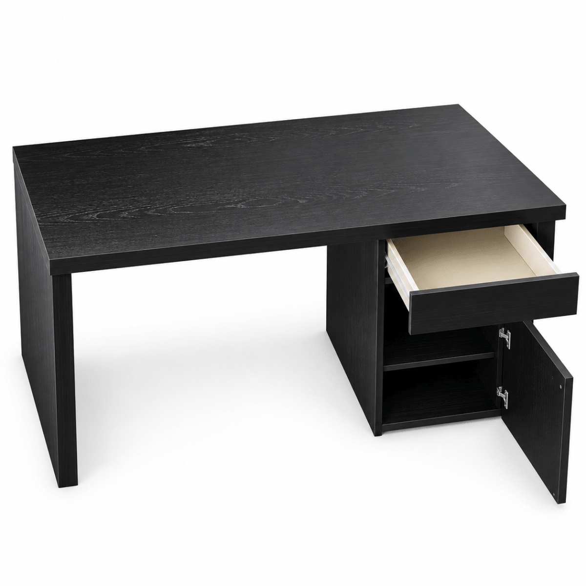 IKEA MALM Desk with Drawer & Storage Cabinet – Black-Brown – 140 × 65 cm - Al Thahani Furniture
