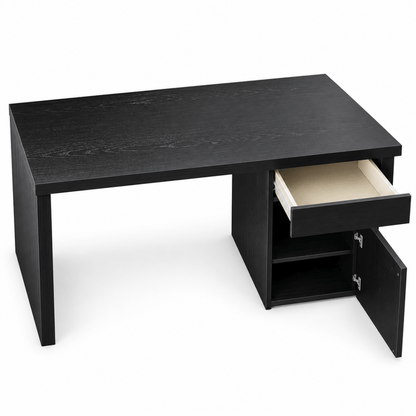 IKEA MALM Desk with Drawer & Storage Cabinet – Black-Brown – 140 × 65 cm - Al Thahani Furniture