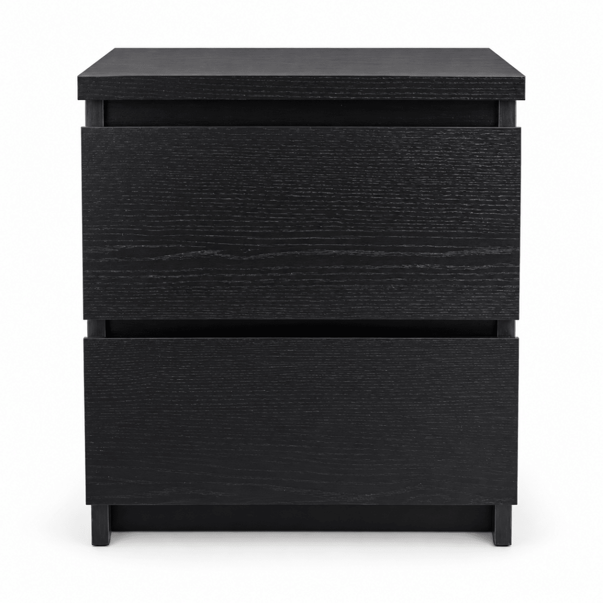 IKEA MALM Double Bed Set with Mattress & 2 Bedside Drawers – Grey/Black-Brown – 140 × 200 cm - Al Thahani Furniture
