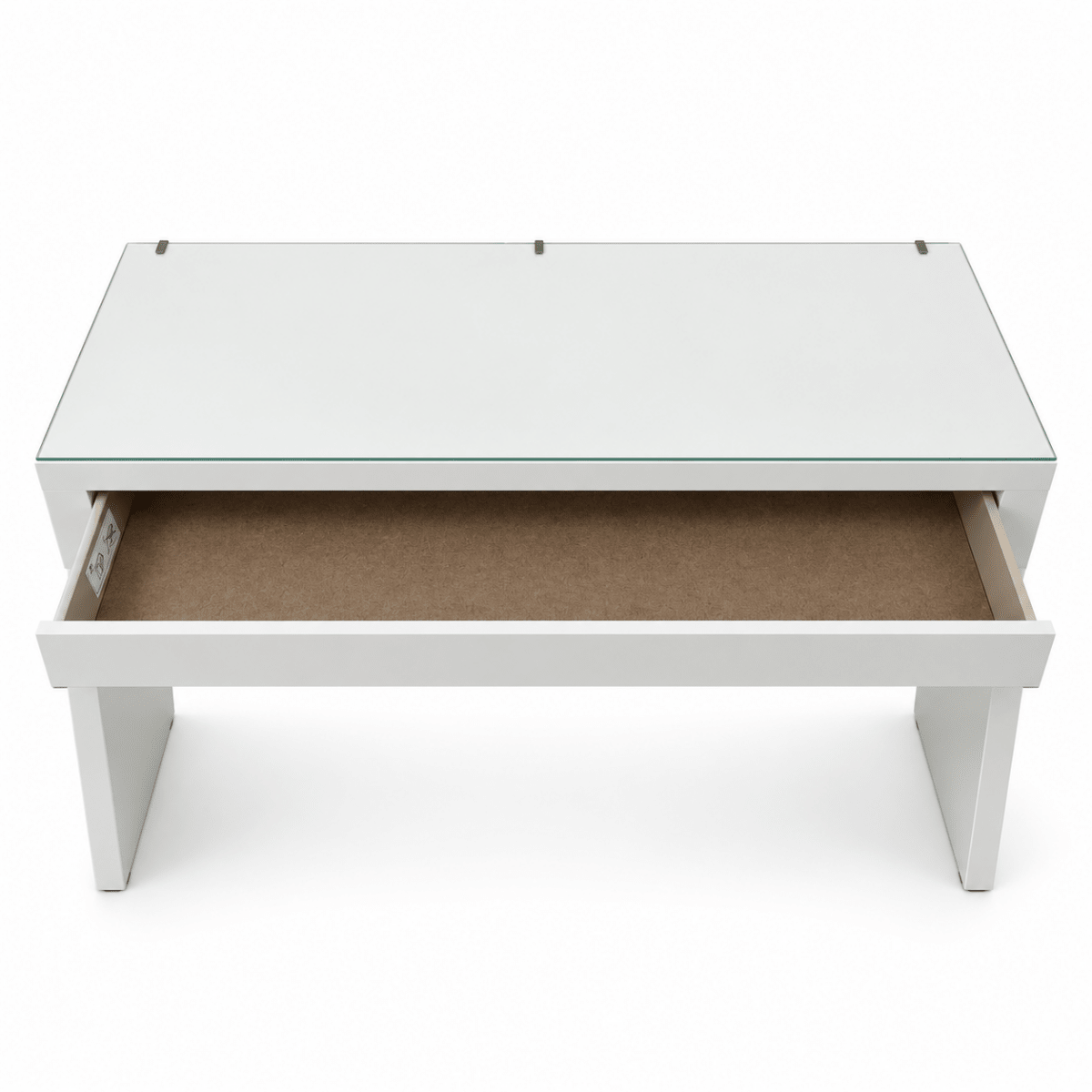 IKEA MALM Dressing Table with Glass Top & Drawer – White – 120 × 41 × 78 cm - Al Thahani Furniture
