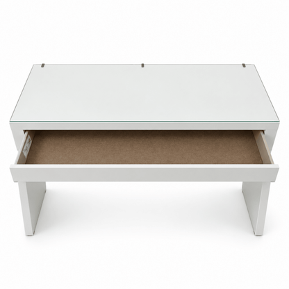 IKEA MALM Dressing Table with Glass Top & Drawer – White – 120 × 41 × 78 cm - Al Thahani Furniture