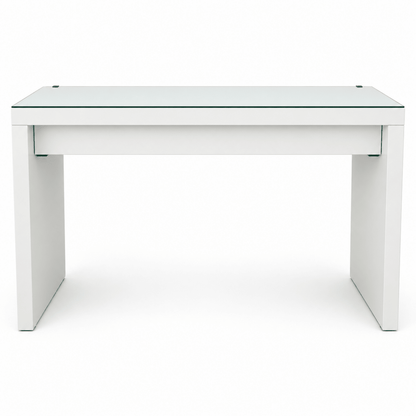 IKEA MALM Dressing Table with Glass Top & Drawer – White – 120 × 41 × 78 cm - Al Thahani Furniture