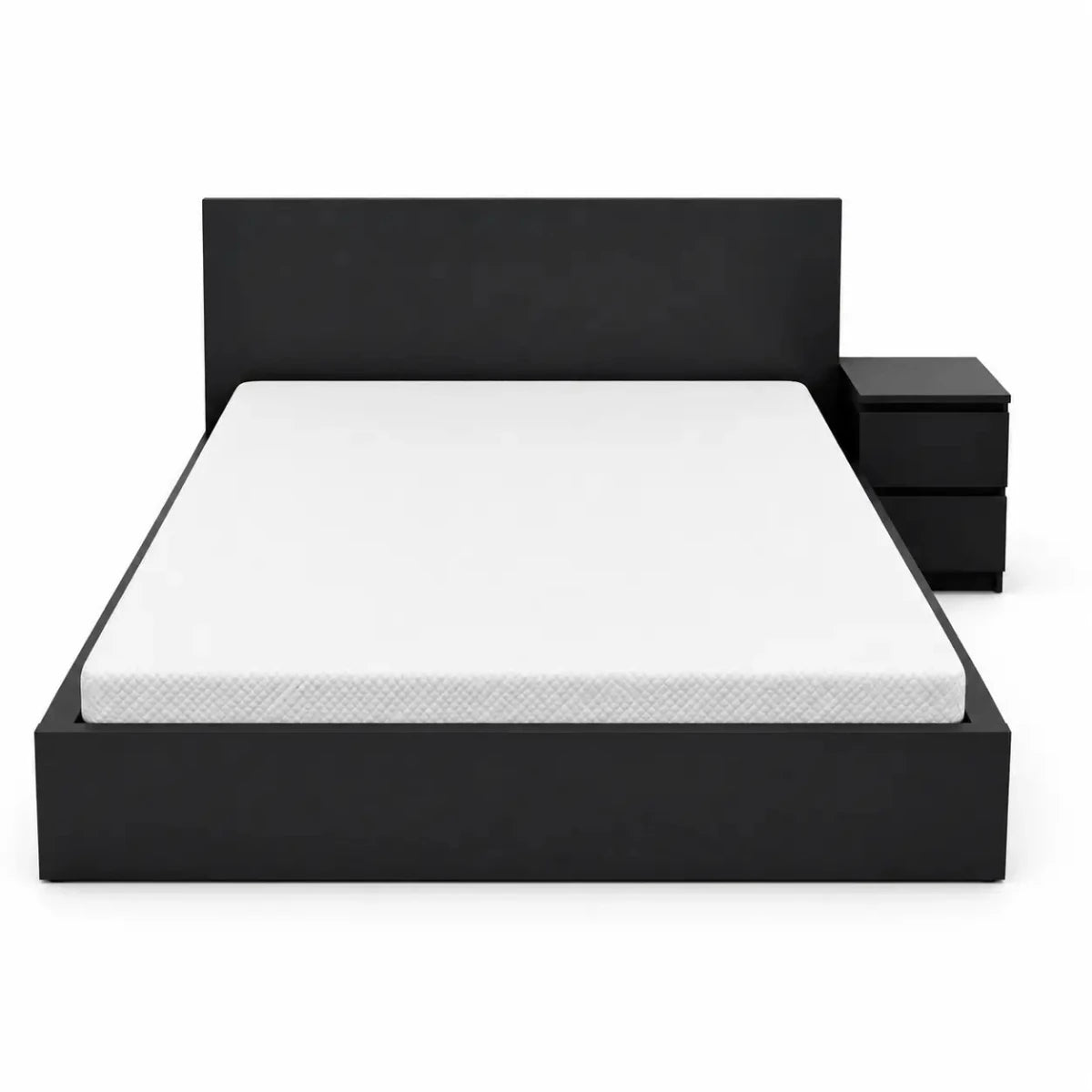IKEA MALM High Bed Frame | Black-Brown/Luröy, 180x200 cm - used 6 months - Al Thahani Furniture