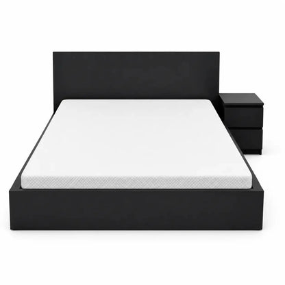 IKEA MALM High Bed Frame | Black-Brown/Luröy, 180x200 cm - used 6 months - Al Thahani Furniture