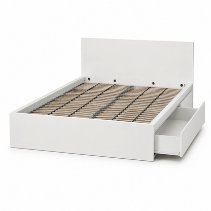 IKEA MALM Queen Bed Frame with Mattress & 4 Under-Bed Storage Boxes | White, 160x200 cm - Al Thahani Furniture