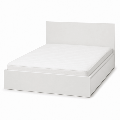 IKEA MALM Queen Bed Frame with Mattress & 4 Under-Bed Storage Boxes | White, 160x200 cm - Al Thahani Furniture