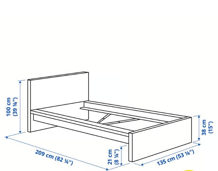 IKEA MALM Single Bed Frame 90×200 cm | White - Al Thahani Furniture