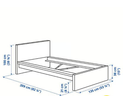 IKEA MALM Single Bed Frame 90×200 cm | White - Al Thahani Furniture