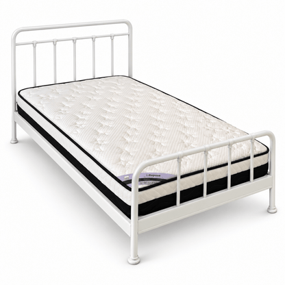 IKEA MELLGRUND Double Bed with Mattress – 140 × 200 cm – Off-White Metal - Al Thahani Furniture