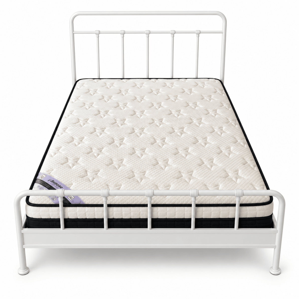 IKEA MELLGRUND Double Bed with Mattress – 140 × 200 cm – Off-White Metal - Al Thahani Furniture