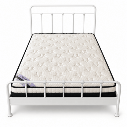 IKEA MELLGRUND Double Bed with Mattress – 140 × 200 cm – Off-White Metal - Al Thahani Furniture