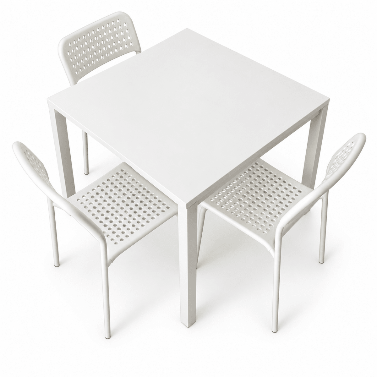 IKEA MELLTORP / ADDE Dining Set with 3 Chairs – 75 × 75 cm – White - Al Thahani Furniture