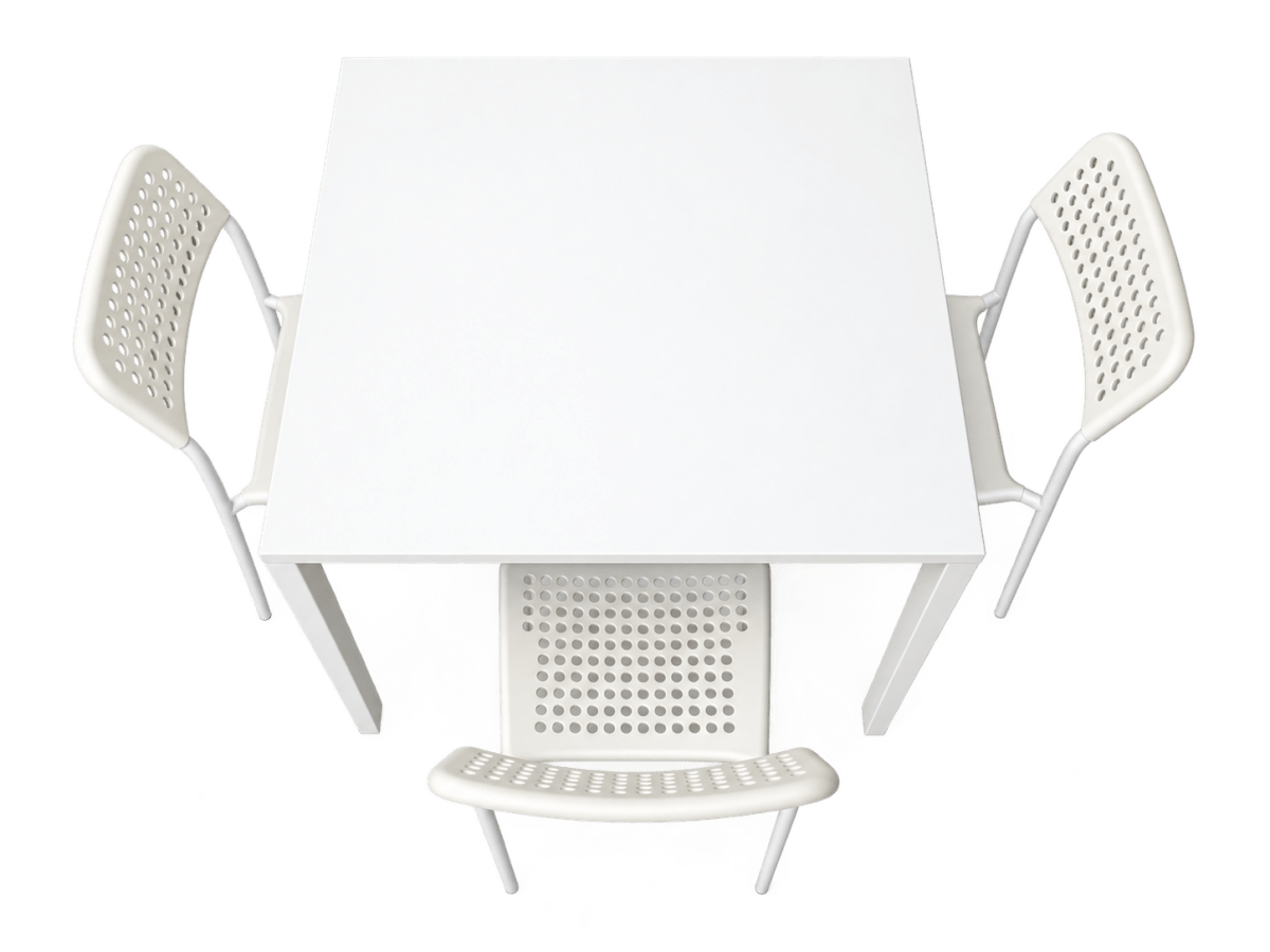 IKEA MELLTORP / ADDE Dining Set with 3 Chairs – 75 × 75 cm – White - Al Thahani Furniture