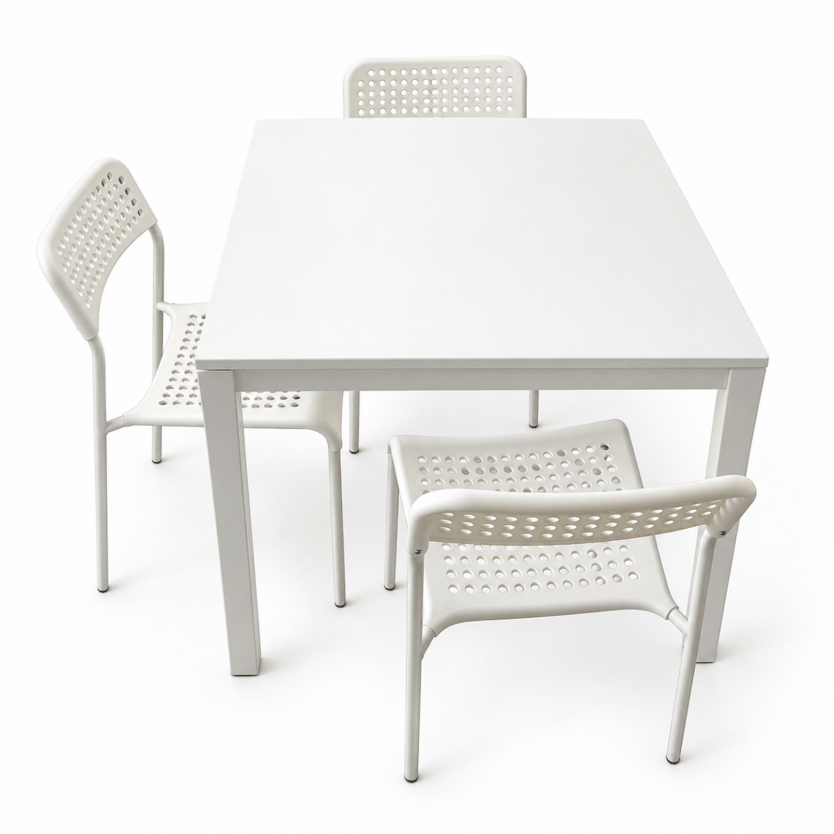 IKEA MELLTORP / ADDE Dining Set with 3 Chairs – 75 × 75 cm – White - Al Thahani Furniture