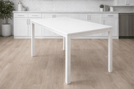 IKEA MELLTORP Dining Table & 4 ADDE Chairs Set – White Table, Black Chairs, Modern, Stackable - althahanifurniture