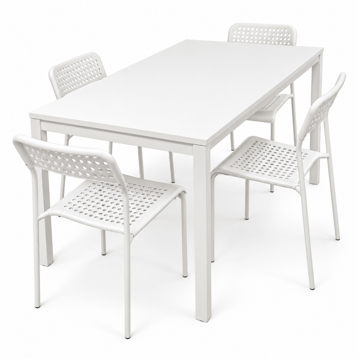 IKEA MELLTORP Dining Table with 4 ADDE Chairs – White – 125 × 75 cm - Al Thahani Furniture