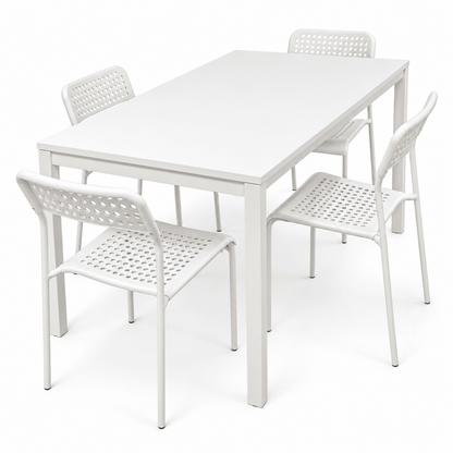 IKEA MELLTORP Dining Table with 4 ADDE Chairs – White – 125 × 75 cm - Al Thahani Furniture