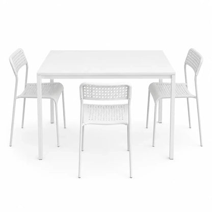 IKEA MELLTORP/ADDE Dining Set | Table & 4 Chairs, White, 125x75x74 cm - used 3 months - Al Thahani Furniture