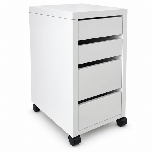 IKEA MICKE 4-Drawer Unit on Castors – 35 × 50 × 75 cm – White - Al Thahani Furniture