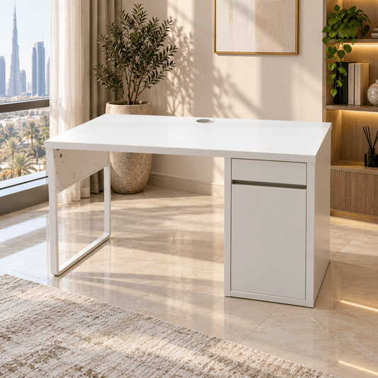 IKEA MICKE Desk with Drawer & Storage – White – 105 × 50 cm - Al Thahani Furniture