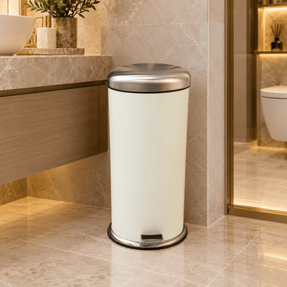 IKEA MJÖSA 30L Pedal Bin – White & Stainless Steel - Al Thahani Furniture