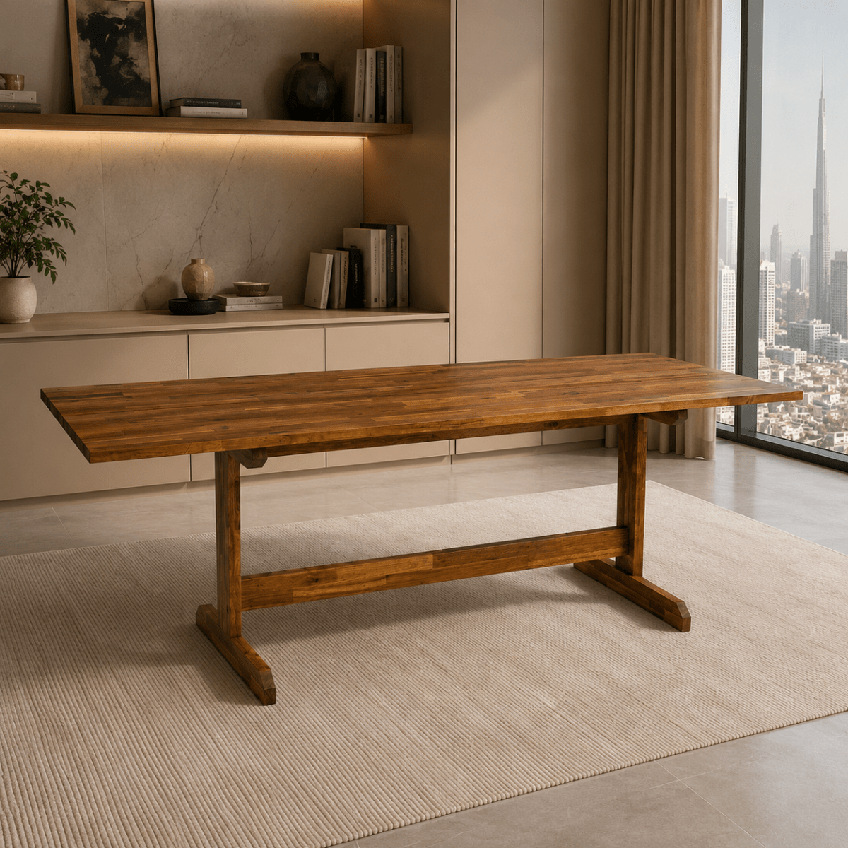 IKEA NACKANÄS 6–8 Seater Solid Acacia Dining Table – 180 × 76 cm - Al Thahani Furniture