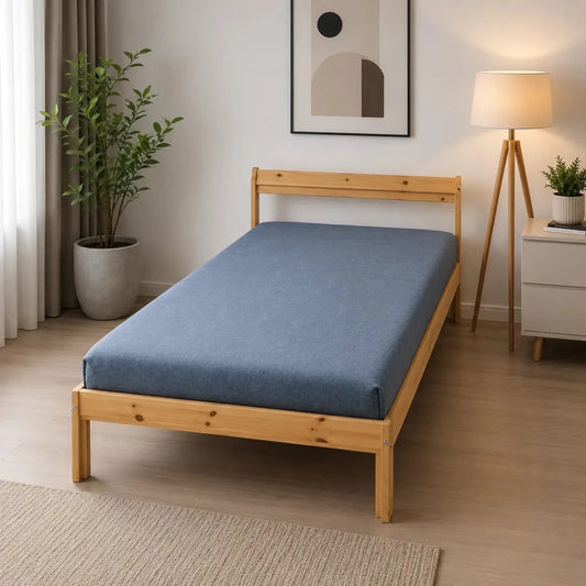IKEA NEIDEN Bed Frame | Pine, 90x200 cm - used 5 months - Al Thahani Furniture
