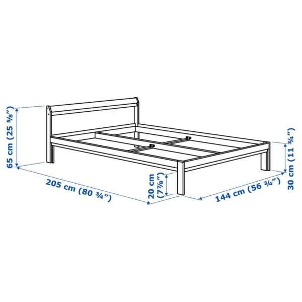 IKEA NEIDEN Queen Bed Set | Solid Pine Frame with LURÖY Slatted Base | Brand New 140×200 cm Mattress (15 cm) - althahanifurniture