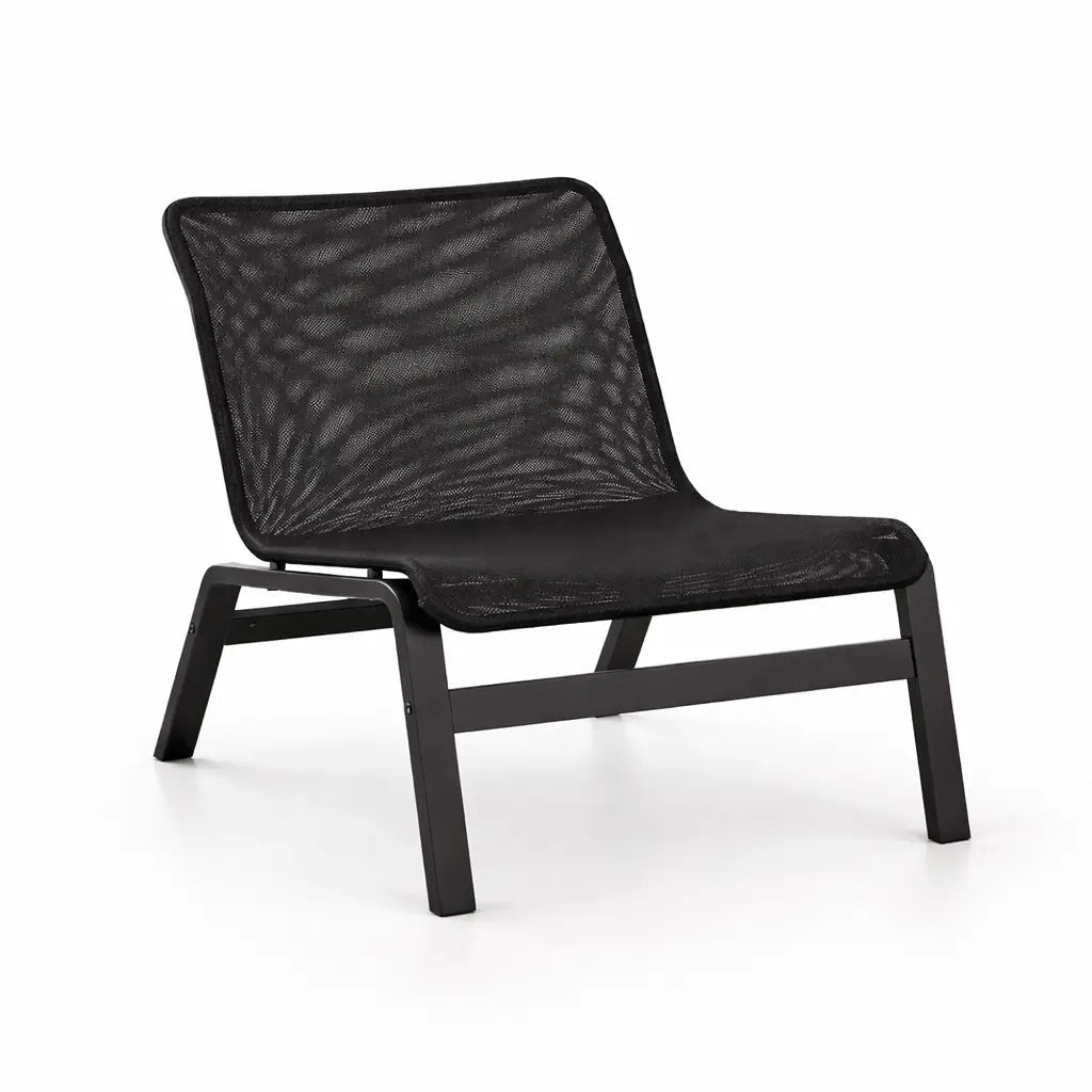 IKEA NOLMYRA Easy Chair – Black Frame with Dark Blue Mesh - althahanifurniture
