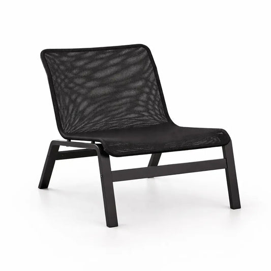IKEA NOLMYRA Easy Chair – Black Frame with Dark Blue Mesh - althahanifurniture
