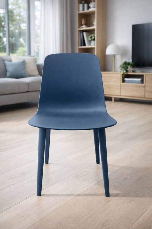 IKEA ODGER Chair – Modern Minimalist, Wood - Flecked Finish, Blue, Contoured Seat, 45x51x81 cm - althahanifurniture