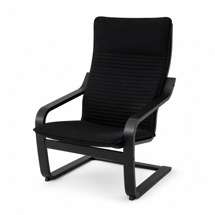 IKEA POÄNG Armchair with Knisa Black Cushion – Black-Brown – 68 × 83 × 100 cm