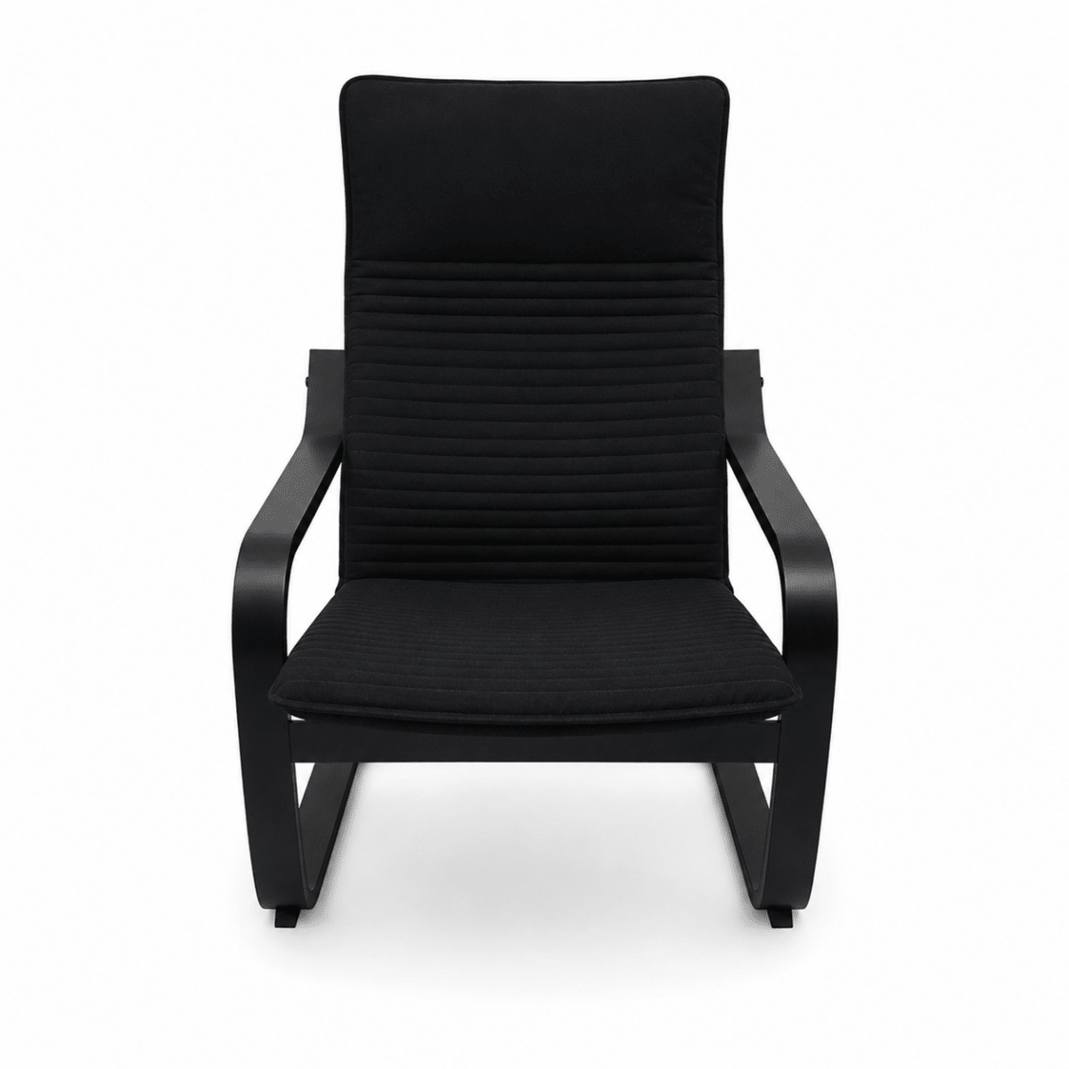 IKEA POÄNG Armchair with Knisa Black Cushion – Black-Brown – 68 × 83 × 100 cm - Al Thahani Furniture