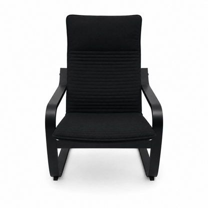 IKEA POÄNG Armchair with Knisa Black Cushion – Black-Brown – 68 × 83 × 100 cm - Al Thahani Furniture