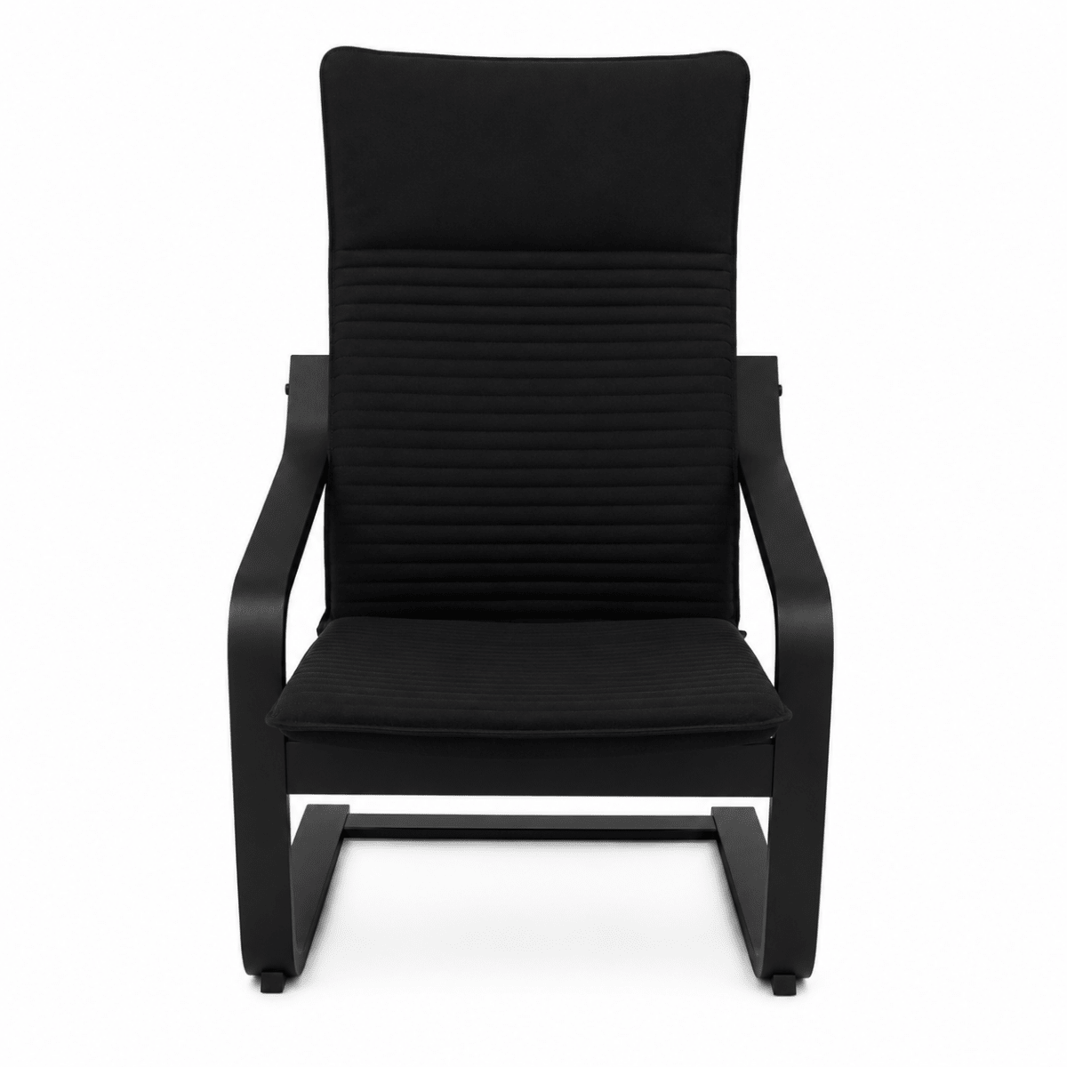 IKEA POÄNG Armchair with Knisa Black Cushion – Black-Brown – 68 × 83 × 100 cm - Al Thahani Furniture