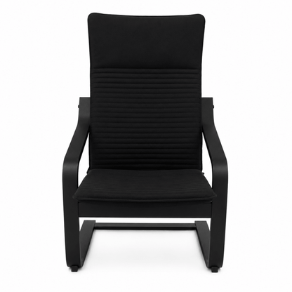 IKEA POÄNG Armchair with Knisa Black Cushion – Black-Brown – 68 × 83 × 100 cm - Al Thahani Furniture