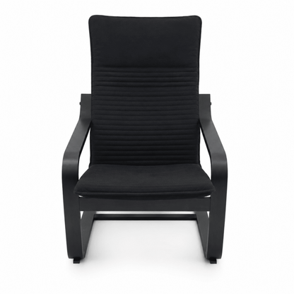 IKEA POÄNG Armchair with Knisa Black Cushion – Black-Brown – 68 × 83 × 100 cm - Al Thahani Furniture