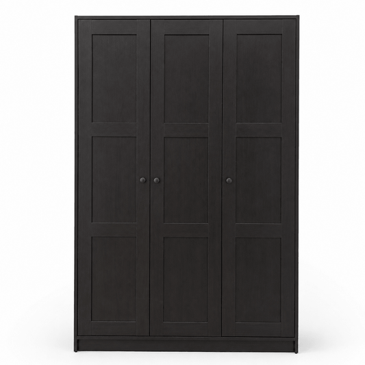 IKEA RAKKESTAD 3-Door Wardrobe – Black-Brown – 117 × 55 × 176 cm - Al Thahani Furniture